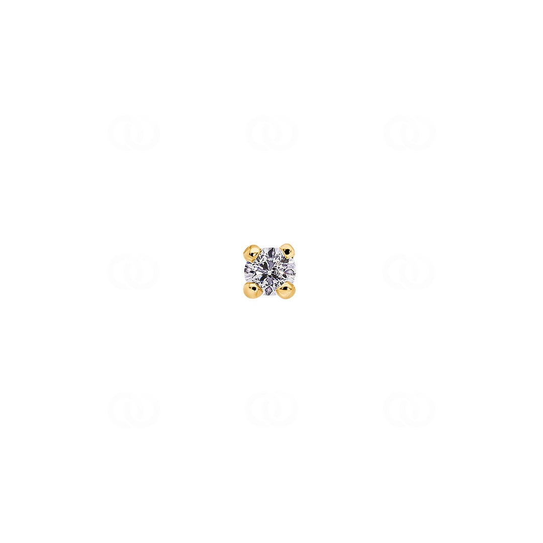 Nasenpiercing Spirale 750/18 K Gelbgold mit Diamant 0.03ct