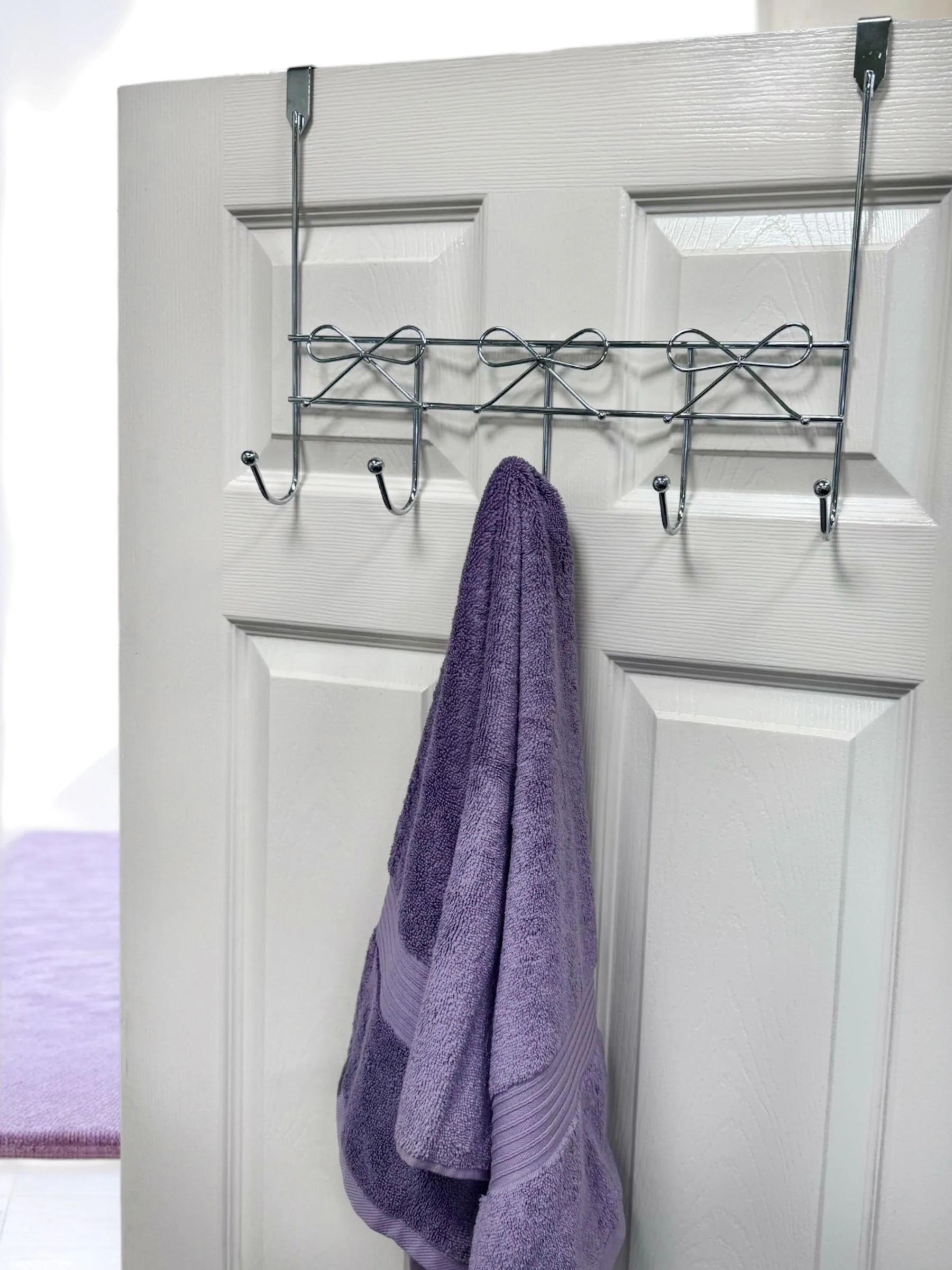 Showerdrape Set of 2 Bows Over Door Storage Hooks