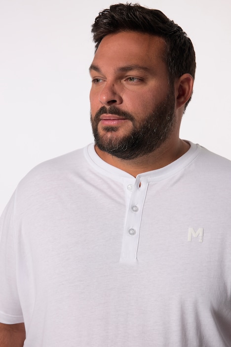 Men+ Henley, 2er-Pack, Basic, Halbarm, Rundhals, bis 8 XL