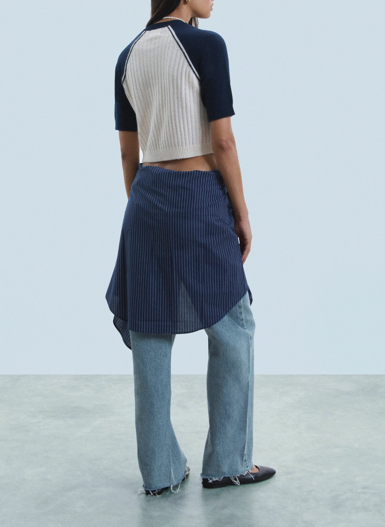 Pull court manches courtes en cachemire | Blanc