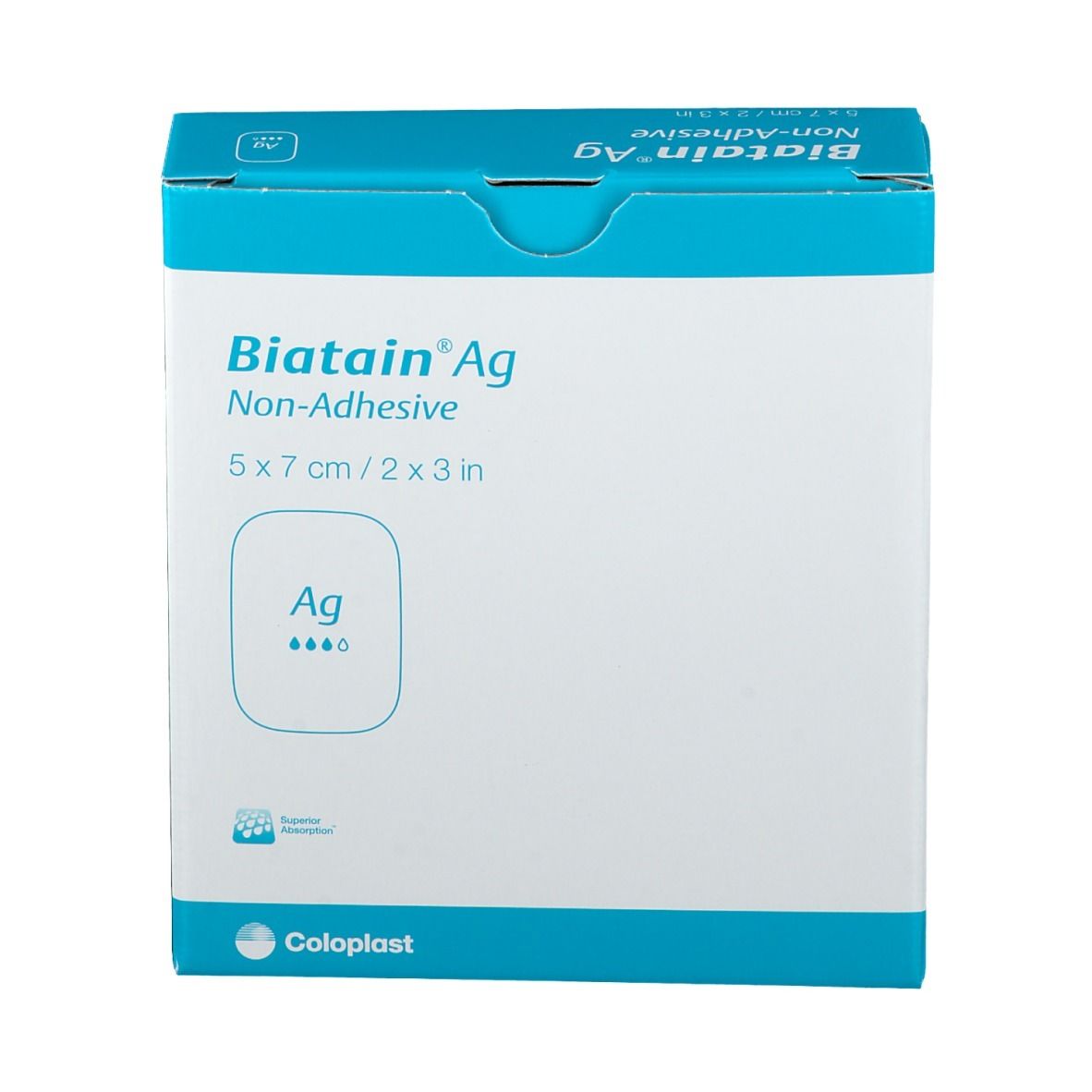 BIATAIN® Ag Schaumverband mit Silber nicht-haftend 5 x 7 cm