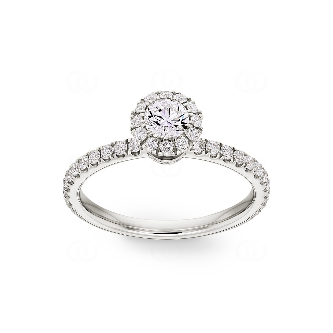 Halo Diamantring 750/18 K Weissgold 0.89 ct G/si