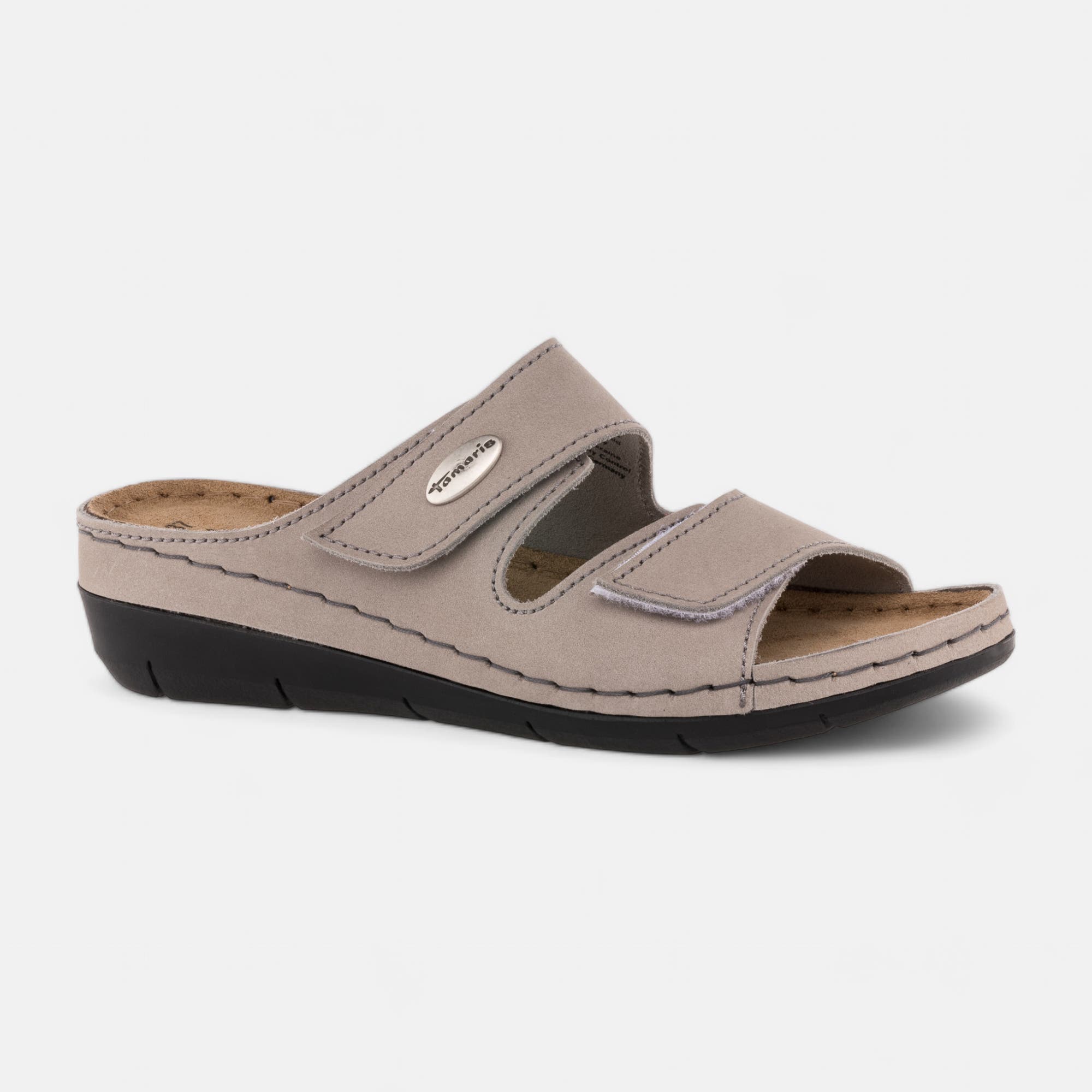 Chaussures confort paramédical Femme en cuir gris
