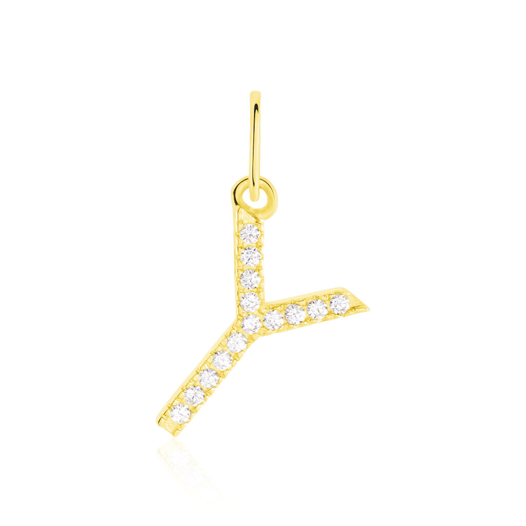 Pendentif Lettre Y Or Jaune Oxyde