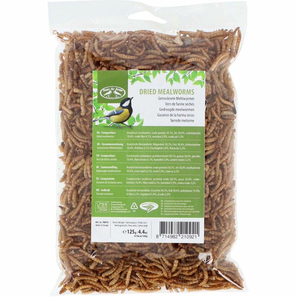 Vers de farine séchés 125 gr lot de 3