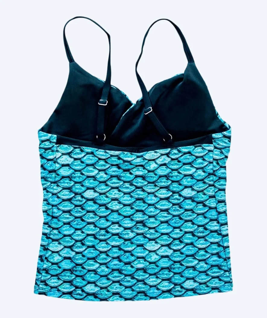 Fin Fun tankini top til piger - Tidal Teal (Lyseblå)