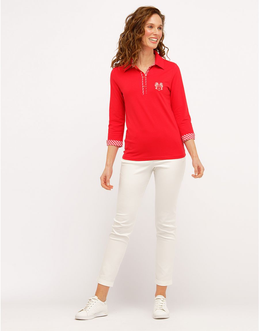 T-Shirt polo coton rouge
