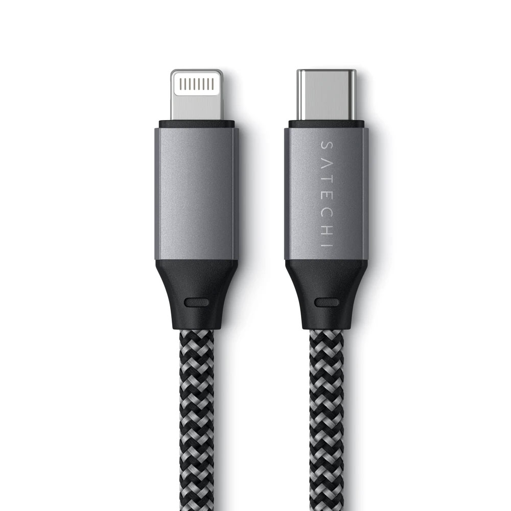 (25cm} 60W Lightning auf USB C Ladekabel Nylon MFi Datenkabel (ST-TCL10M) - Space Gray