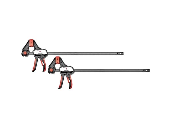 Ethåndstvinge 450 x 85 mm sæt med 2 stk. TOOLCRAFT 1672280 Spann-Weite (max.):450 mm Udhængsmål:85 mm
