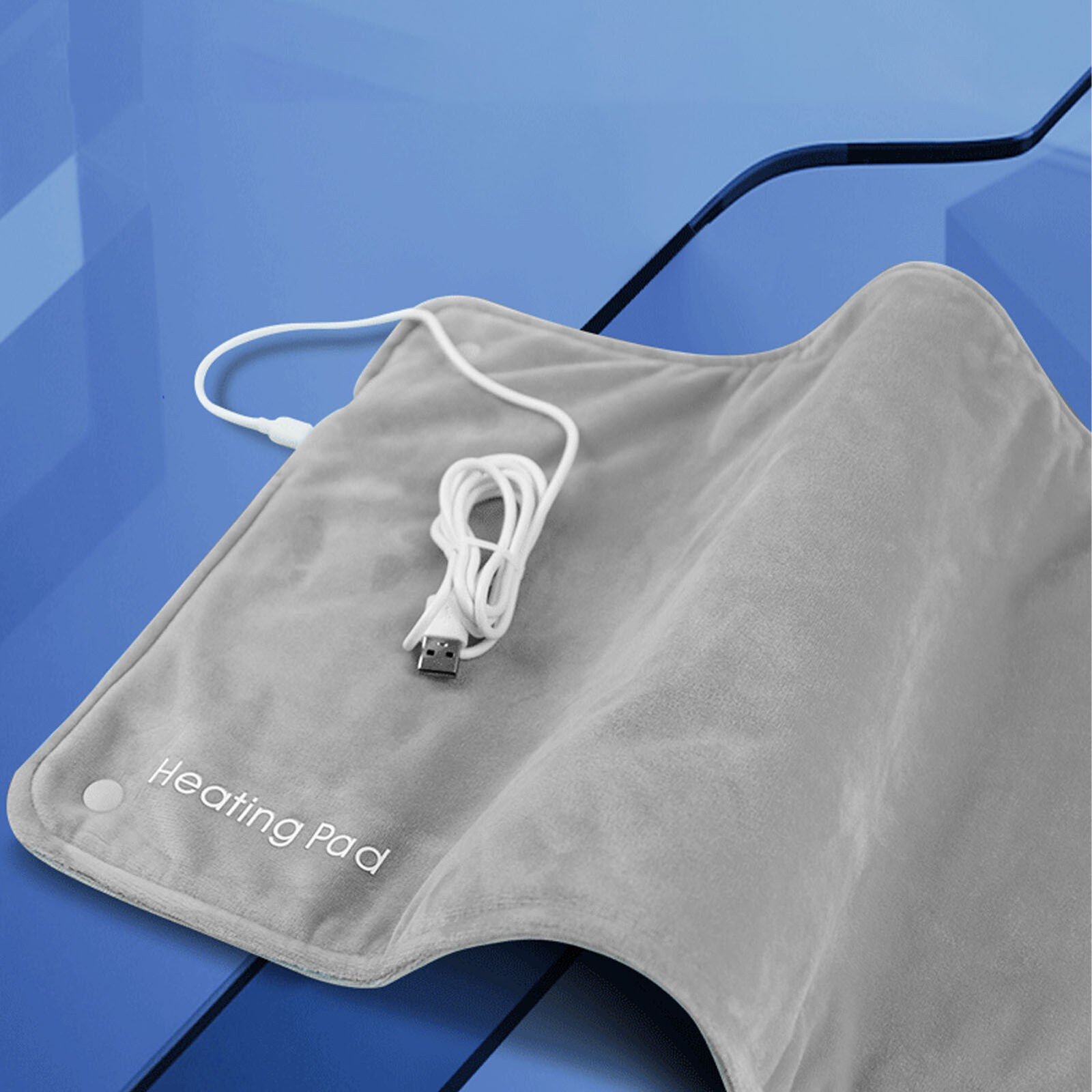 (30x60cm) Faltbares Heizkissen Elektrische USB Wärmedecke mit Druckknöpfen - Grau