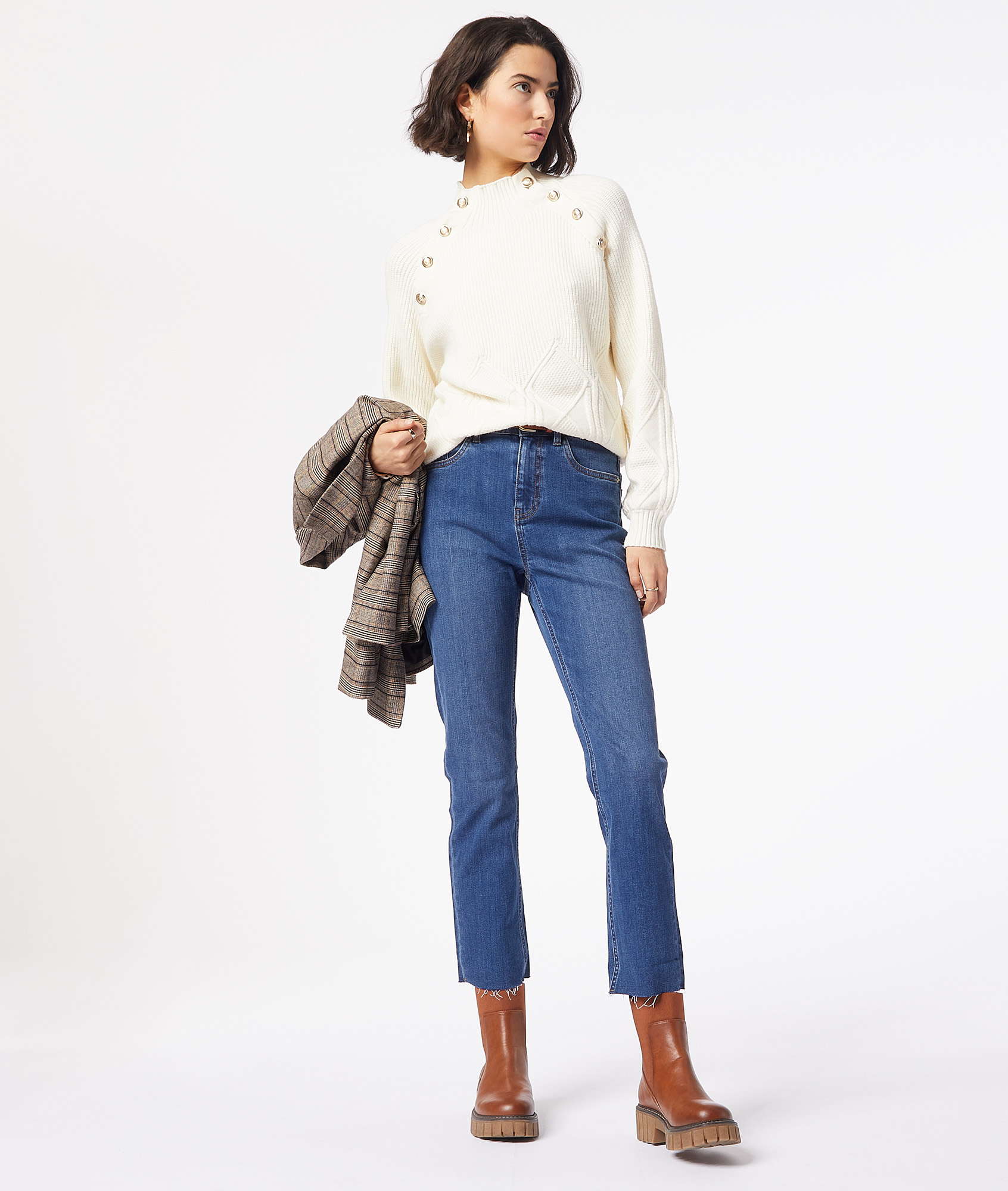 Jean taille haute coupe slim