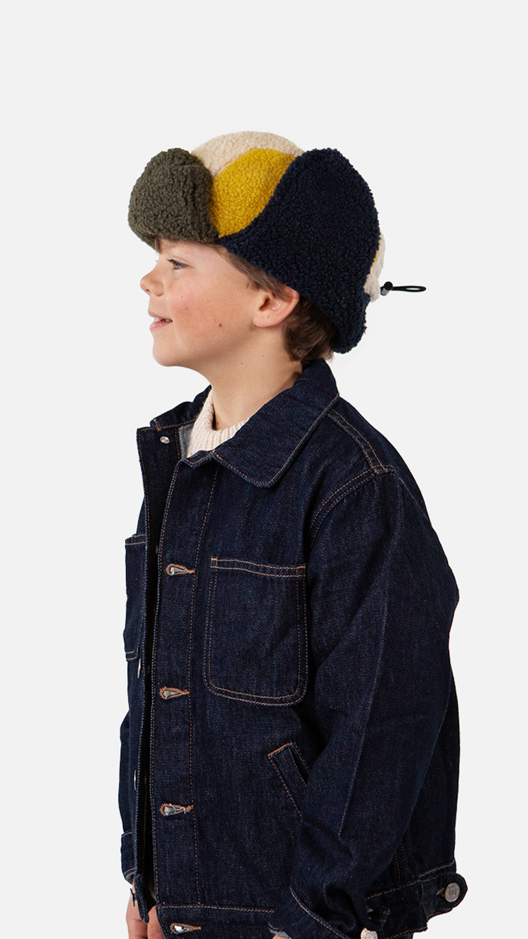 Barts muts donkerblauw/geel/groen