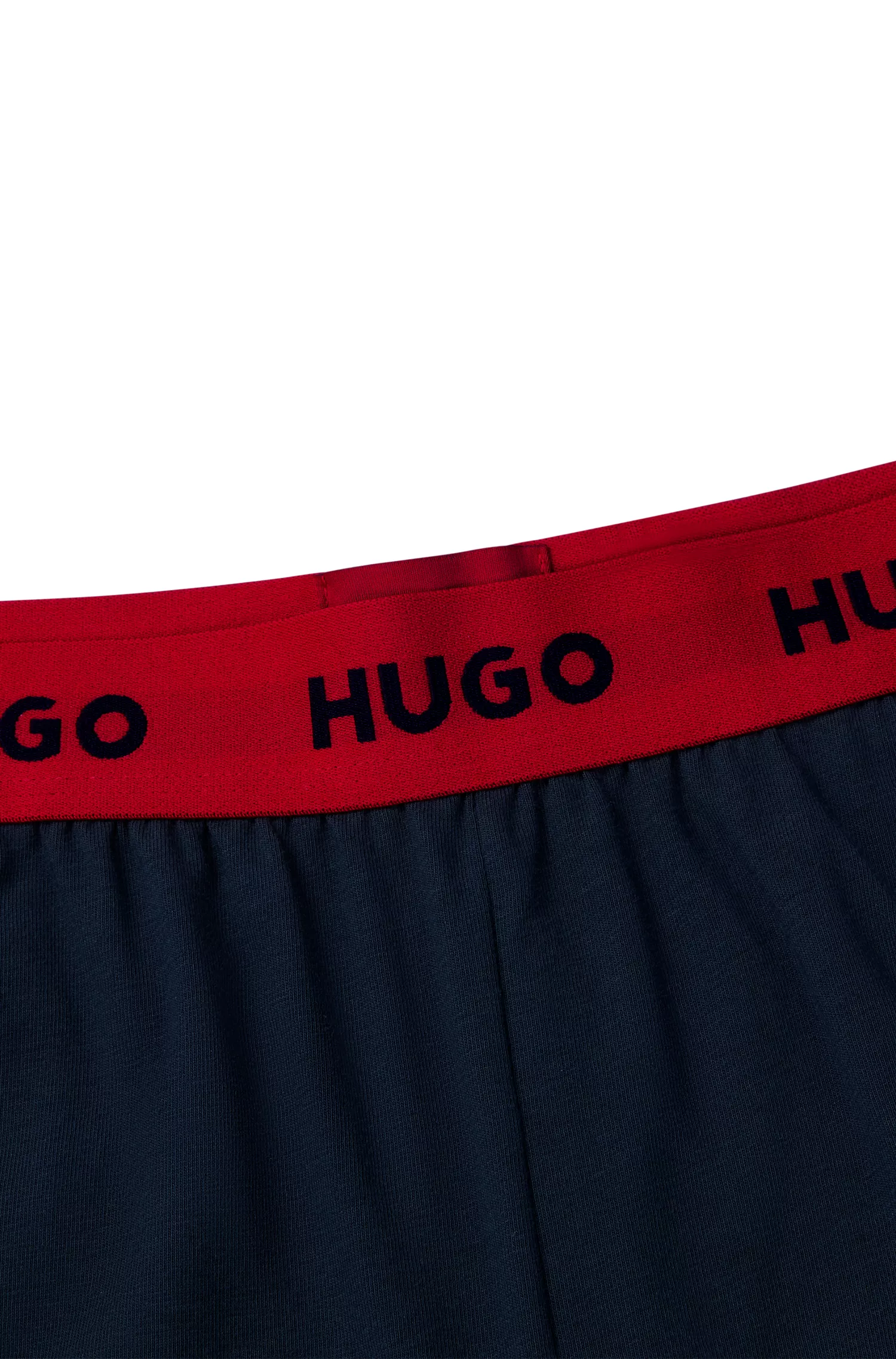 Calções de pijama HUGO em algodão elástico vermelho com cós com logótipo