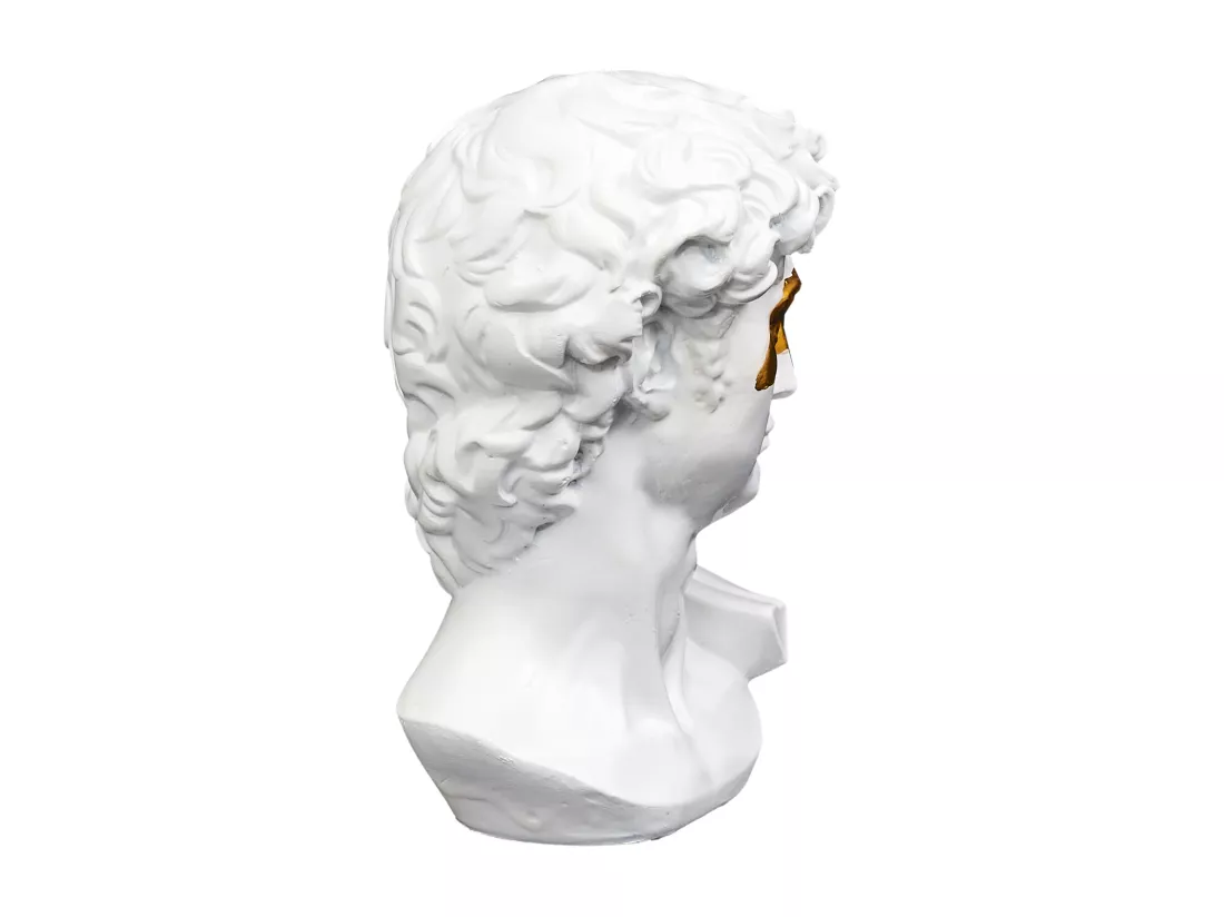 STATUE DAVID MASQUE DORE H15CM