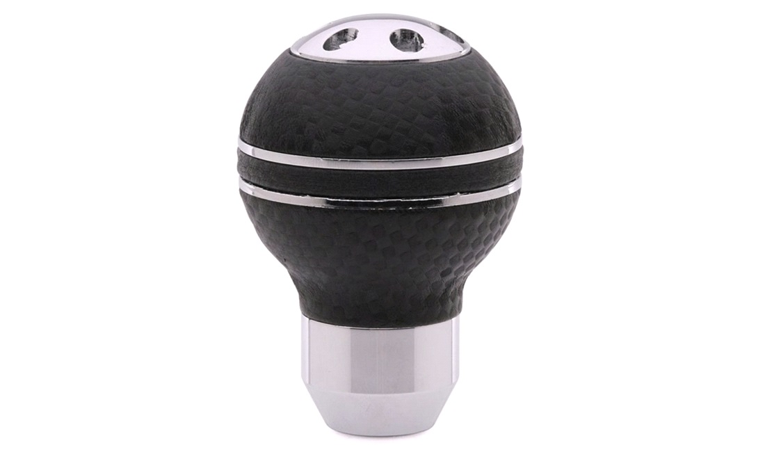 Gearknop chrom med sort carbon