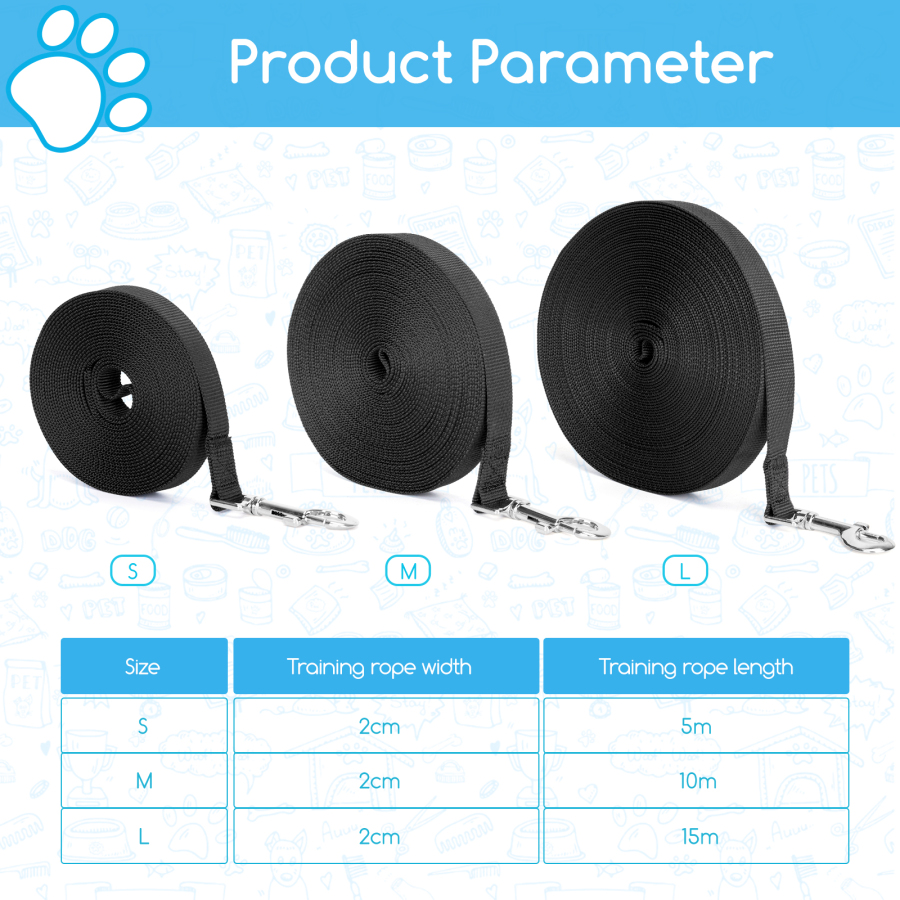 Guia de adestramento Nobleza para cães, 5m/10m/15m para cães de grande e pequeno porte, ideal para acampamentos, passeios e treinamento de animais de estimação.