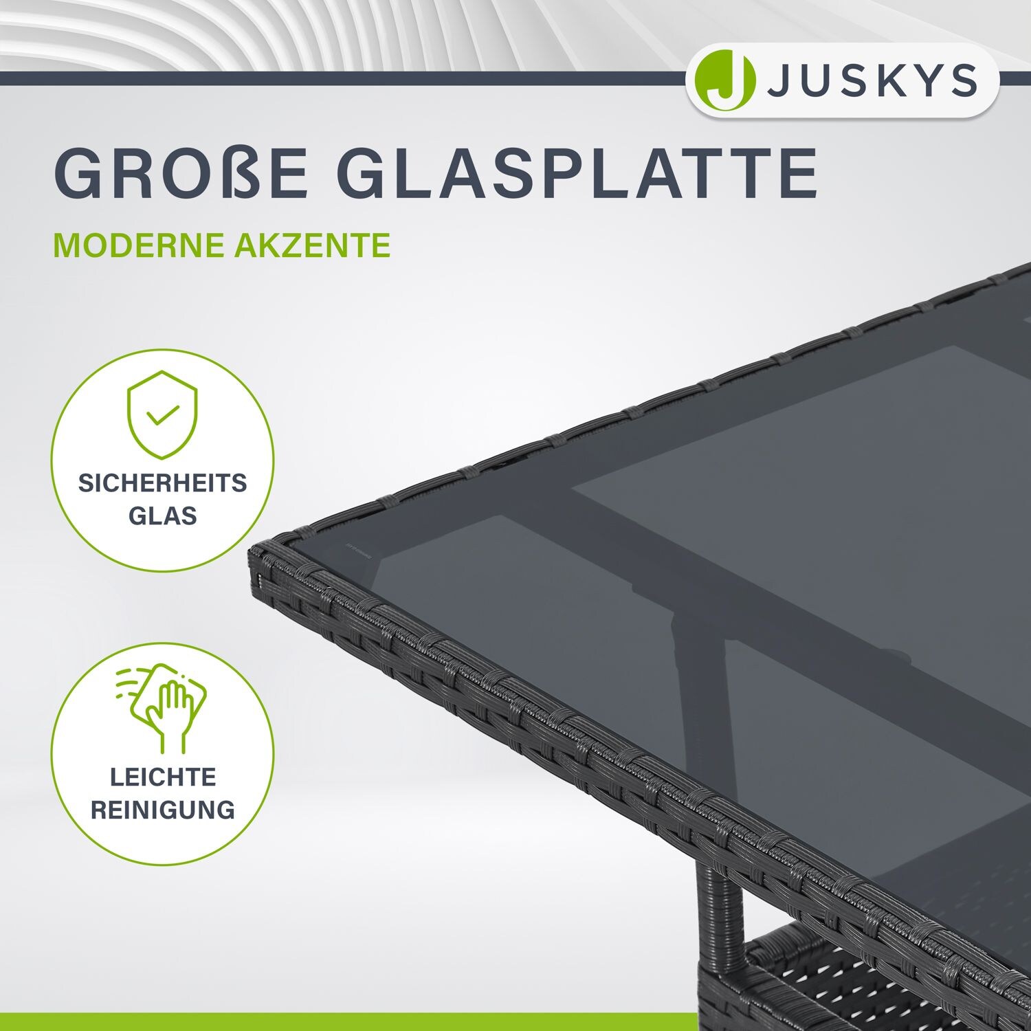 Juskys Polyrattan Gartentisch Yoro eckig - wetterfest Outdoor Beistelltisch 60x60 cm - Schwarz
