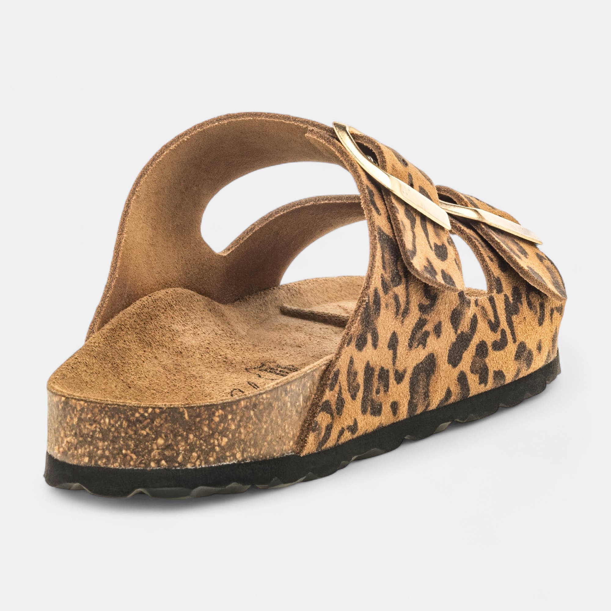 Mules semelle liège Femme en cuir camel