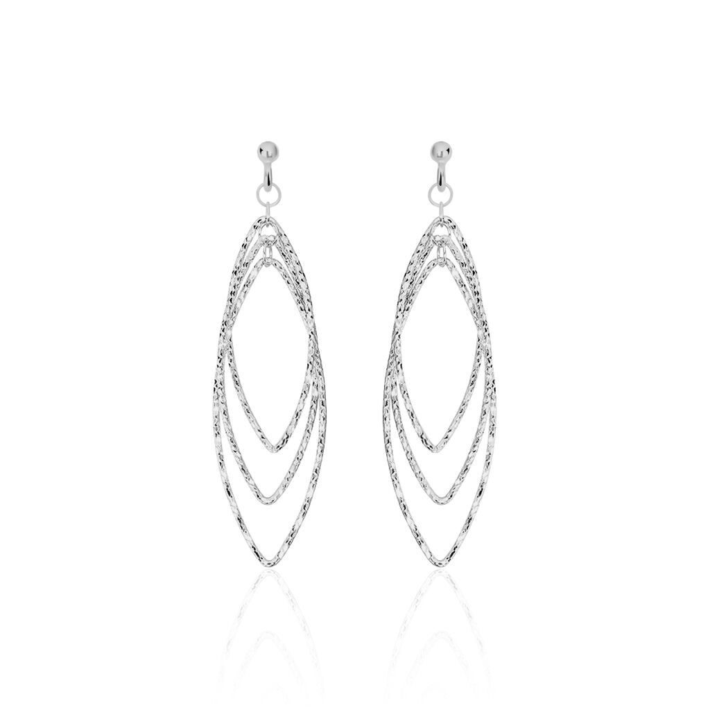 Boucles D'oreilles Pendantes Shiny Argent Blanc