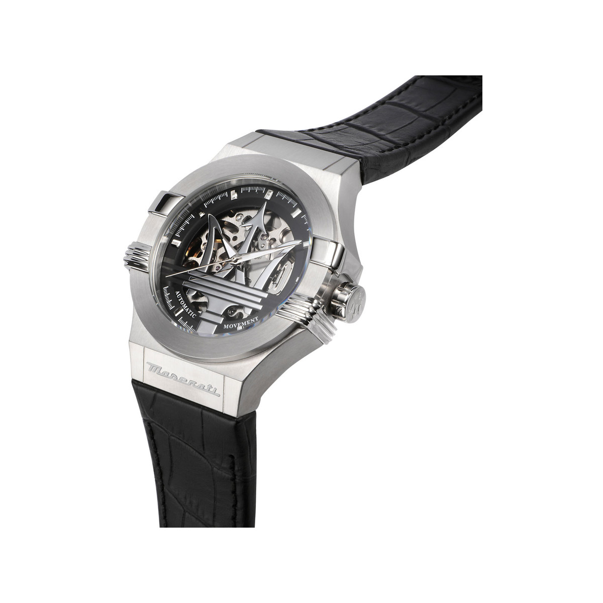 Montre MASERATI homme automatique acier bracelet cuir noir