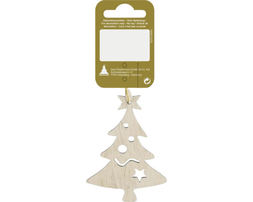 Kerstdecoratie hanger van dennenhout naturel