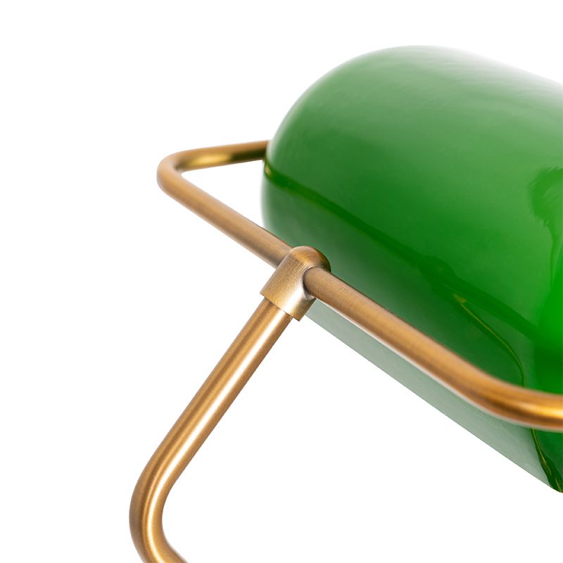 Klassieke notaris vloerlamp brons met groen glas - Banker
