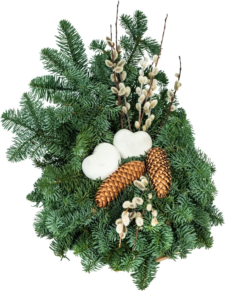 Gravdekorasjon Nobilis og gåsunger Ø45 cm