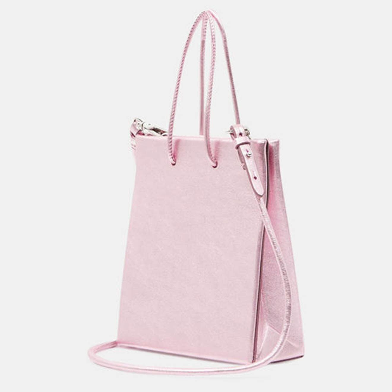 Medea Petit sac à main en Cuir rose métallisé - 14.5x16.5x9 cm