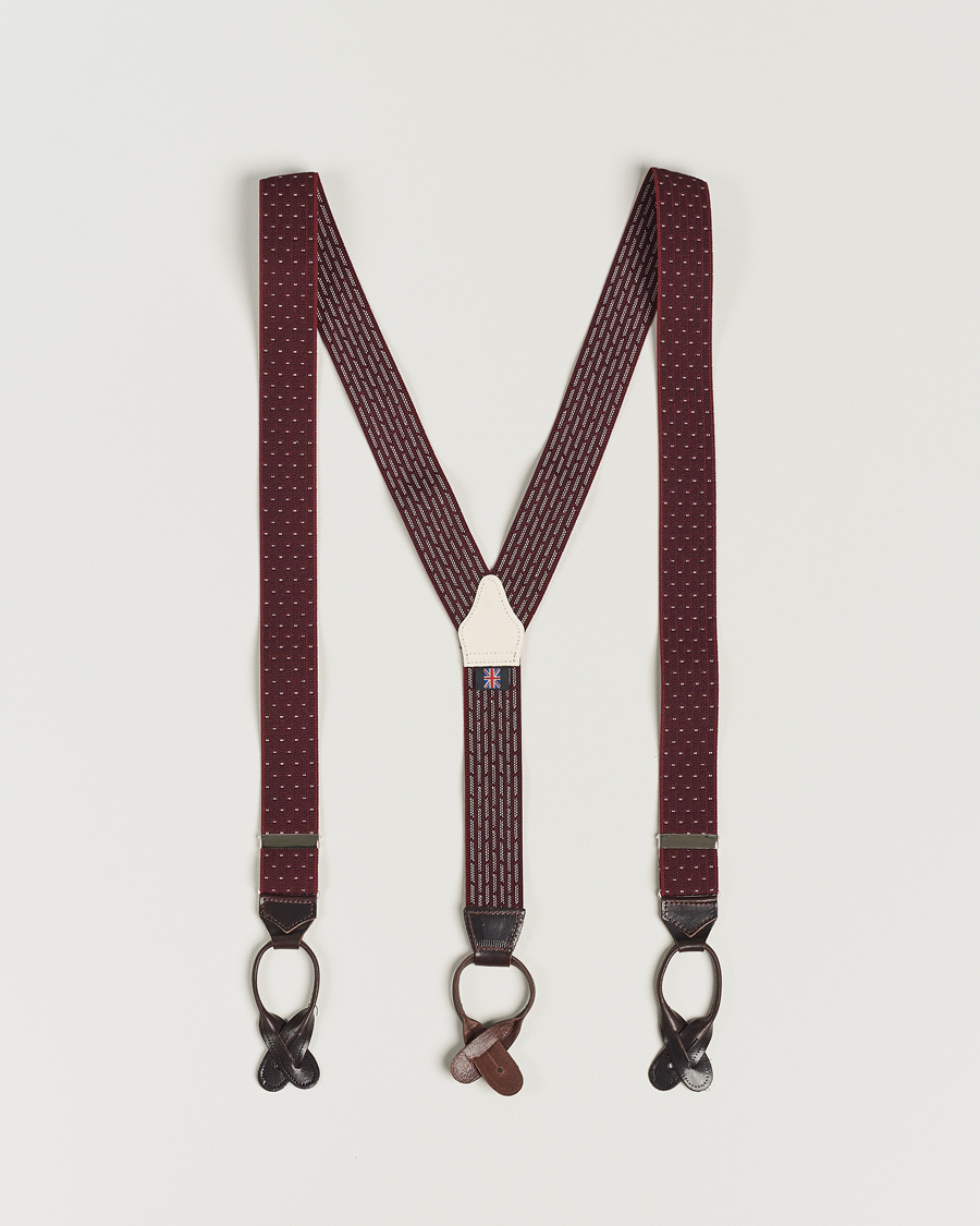 Albert Thurston Elastic Dot Braces 35mm Wine
