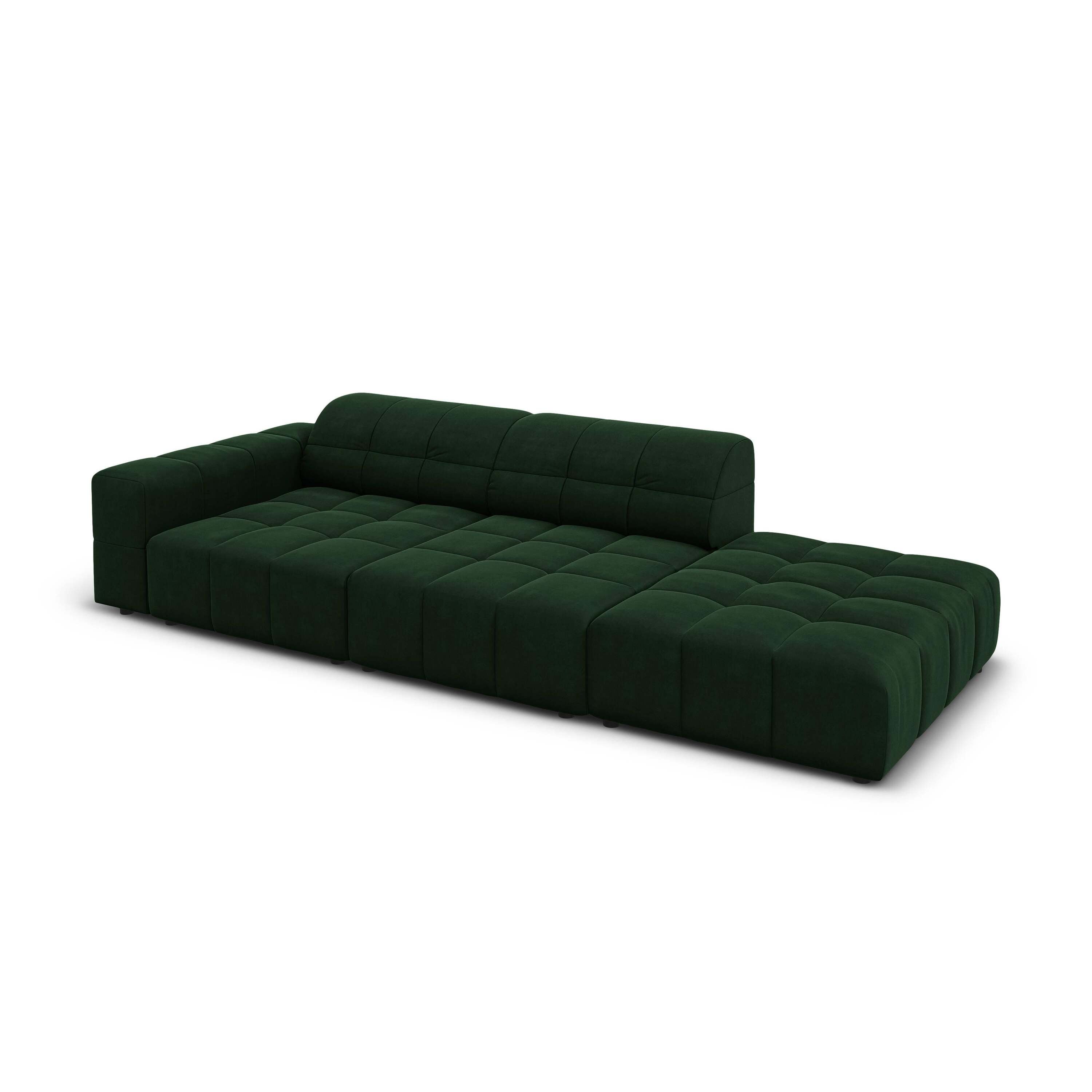 Cosmopolitan Design Chicago 4-zitsbank Rechts Open - Velvet - Flessengroen