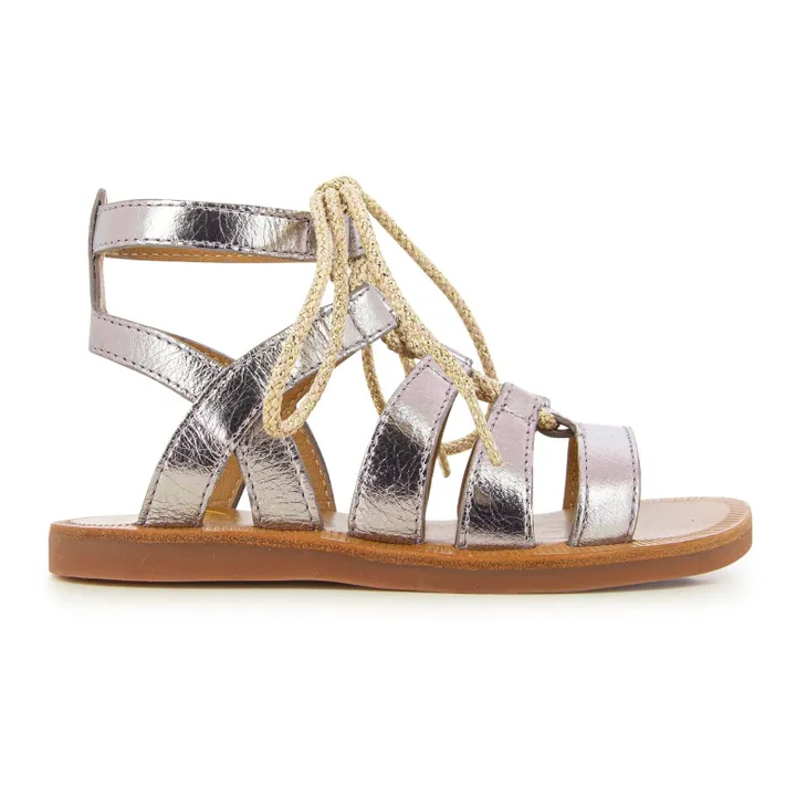 Pom d'Api Sandales Plagette Guily Strap  | Argenté