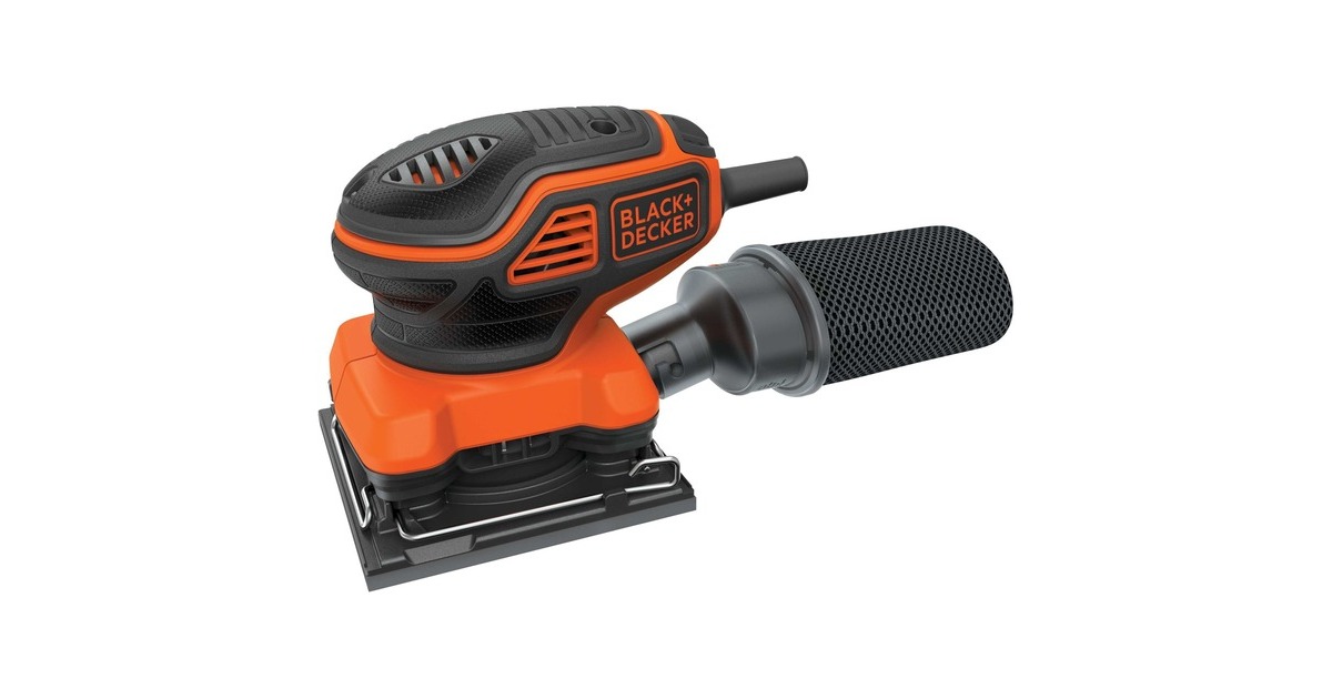 BLACK+DECKER220W 1/4 vel schuurmachine met handpalmschakelaar KA450-QS vlakschuurmachine  (Oranje/zwart)