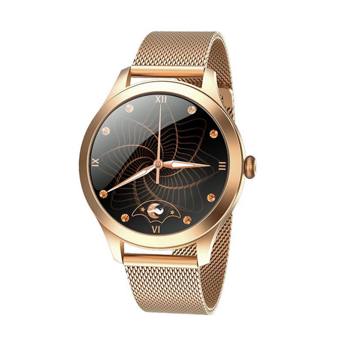 TPFNet Damen Smart Watch / Fitness Tracker IP68 - Milanaise Armband - Android & IOS - Silber
