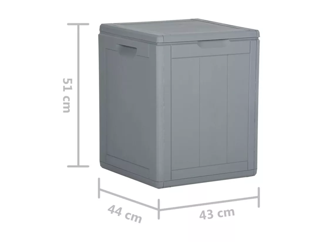 Boîte de rangement de jardin 90 L Gris PP Rotin
