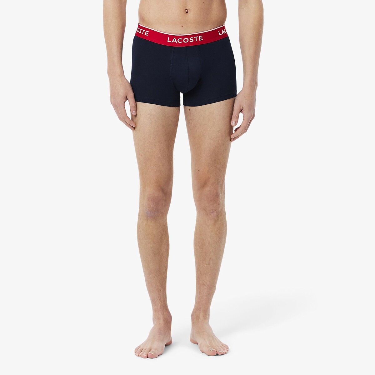 LACOSTE<br>Conjunto de 3 cuecas boxer de algodão elástico