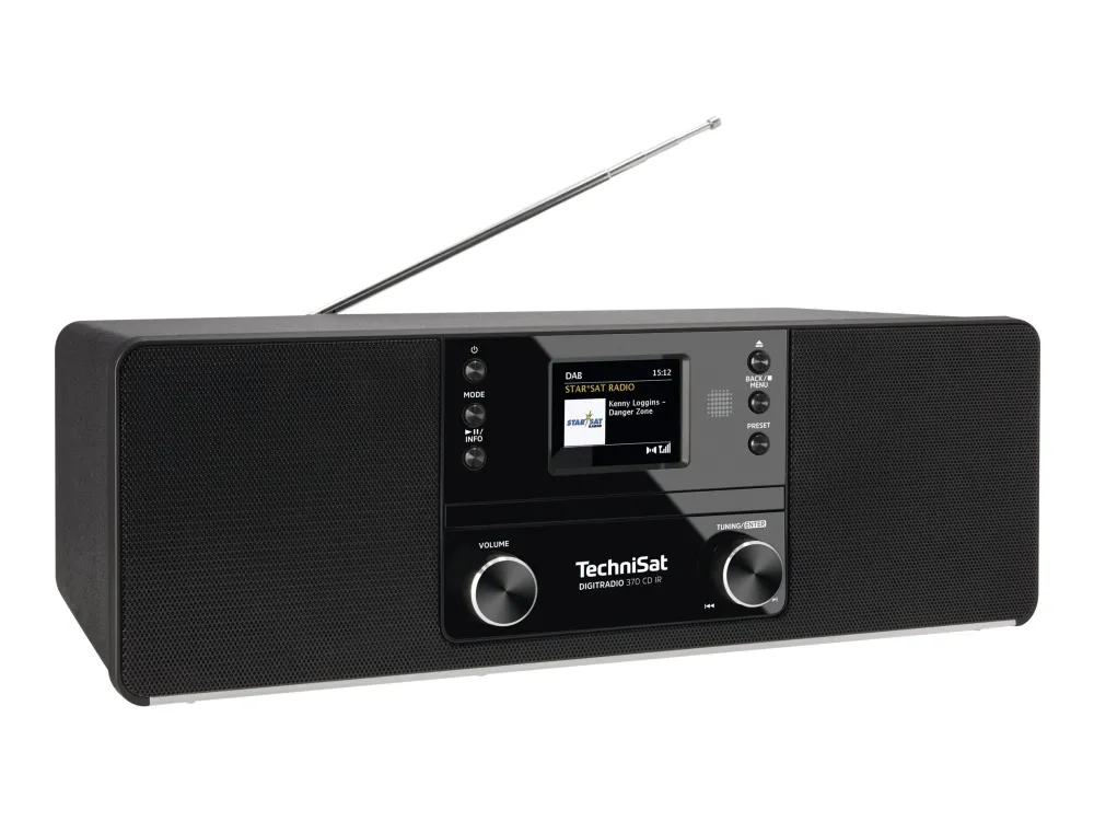 TechniSat DigitRadio 370 CD IR - Audiosystem - 2 x 5 Watt - sort