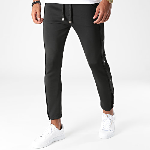 Pantalon Jogging A Bandes PG-02 Noir