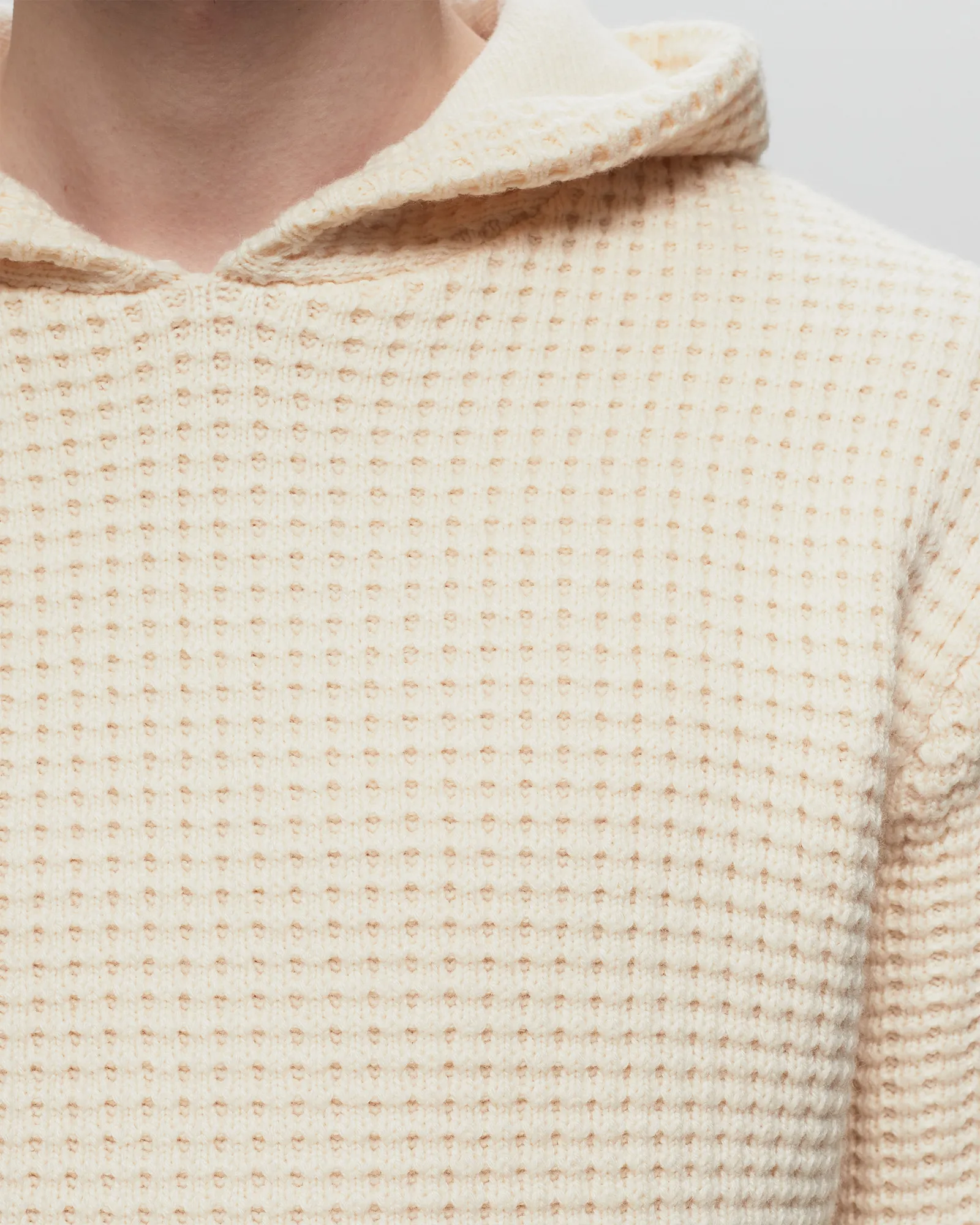 John Elliott WOOL WAFFLE KNIT PONCHO