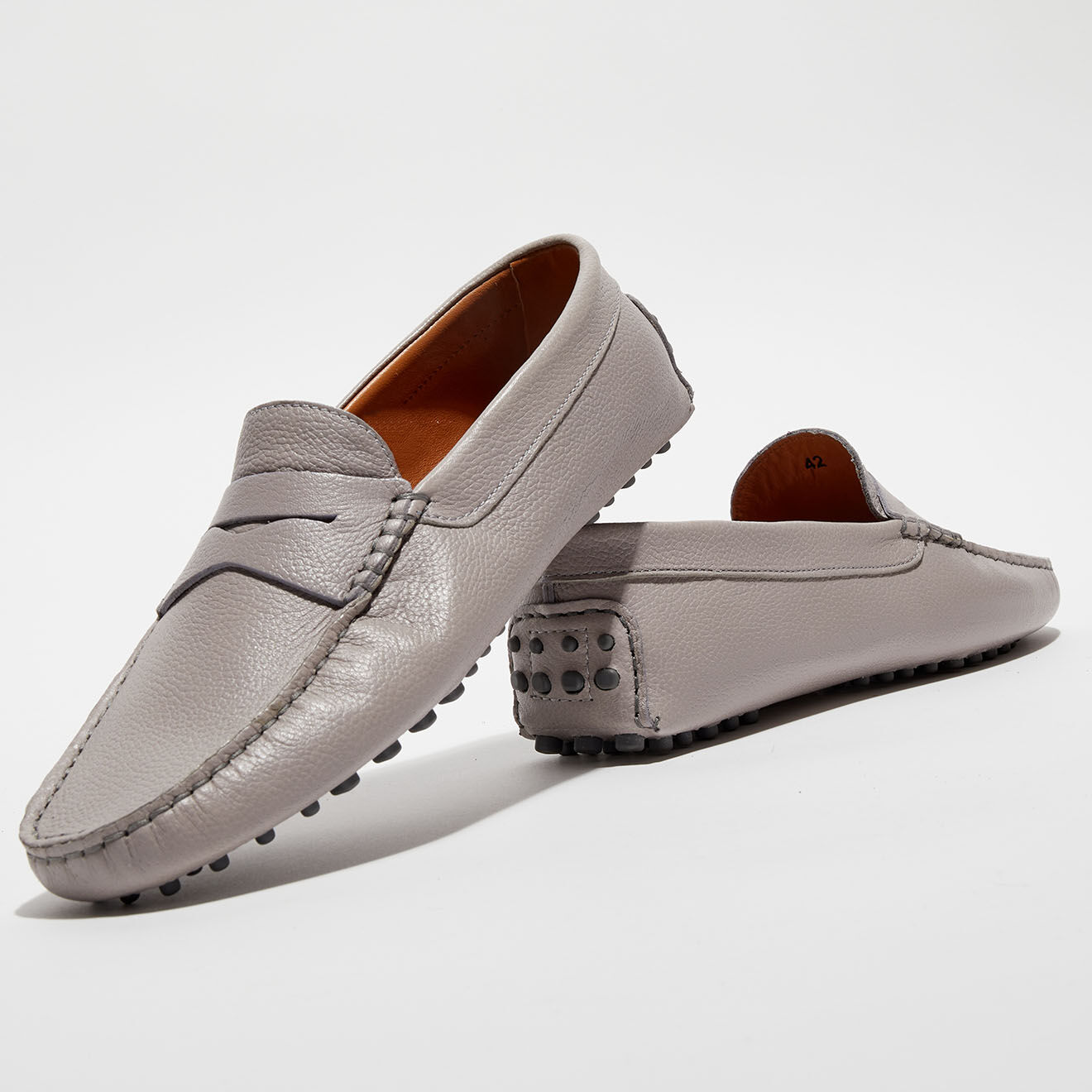 Loafers Mocassins en Cuir Martin gris