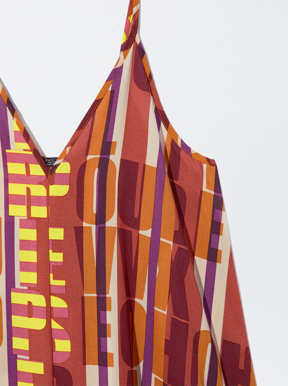 Vestido longo estampado - Multicolorido
