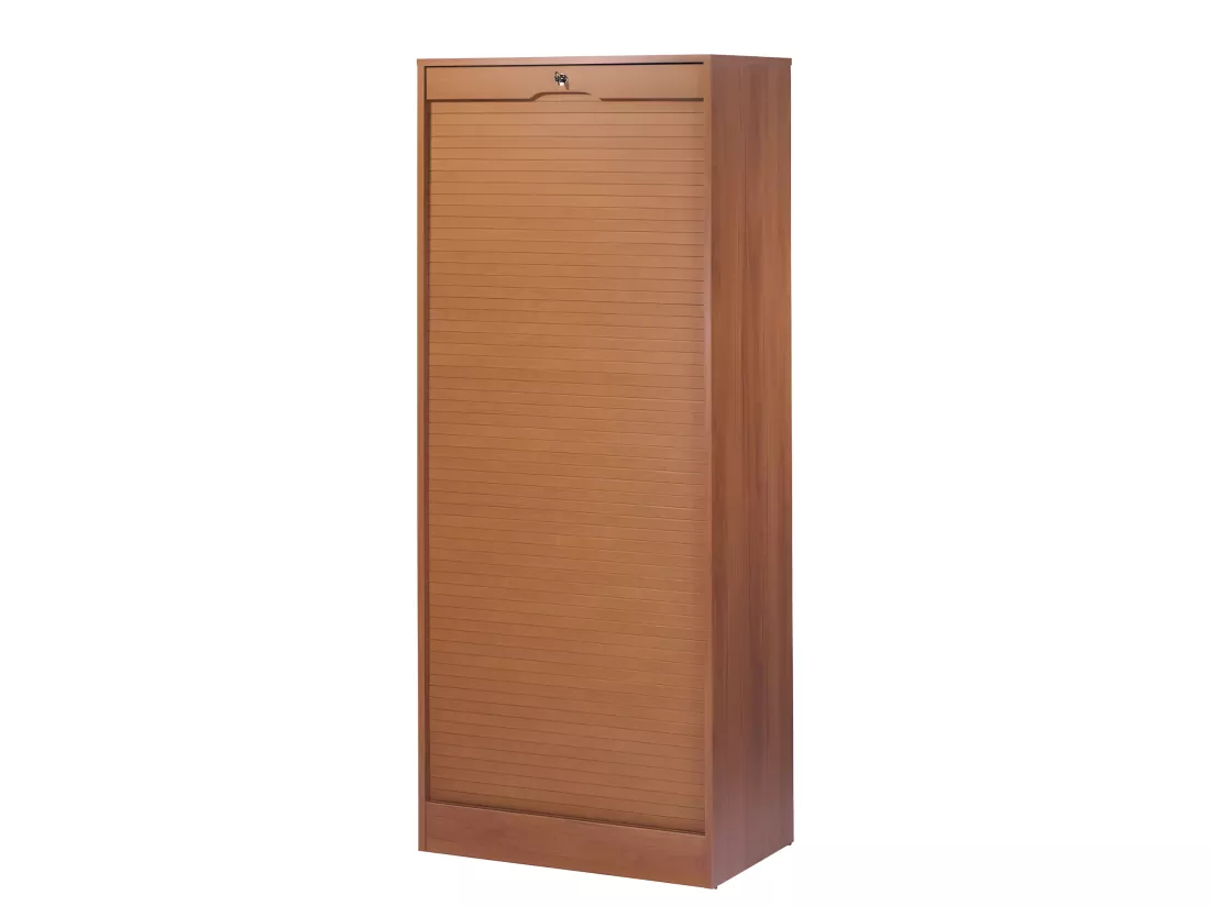 Classeur à Rideau Largeur 70 cm Hauteur 172 cm 20 niches - Coloris: Merisier