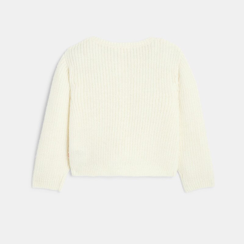 Gilet bébé fille maille tricot crème blanc Catimini Blanc