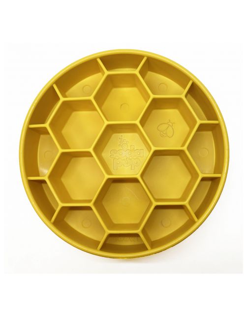 Sodapup Honeycomb Ebowl - Hondenvoerbak - Ø20 cm Geel
