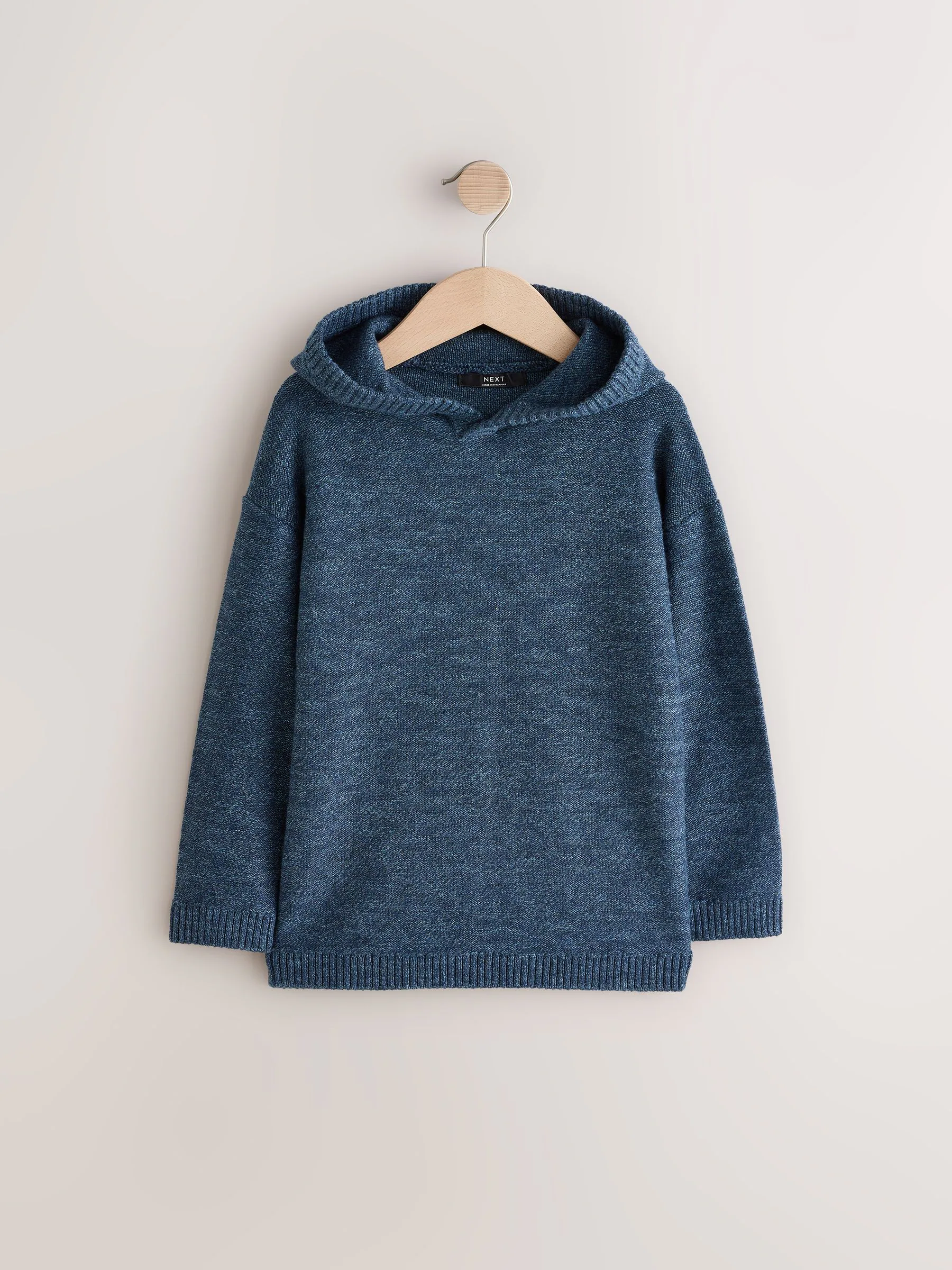 Donkerblauw - Gebreide hoodie (3-16jr)