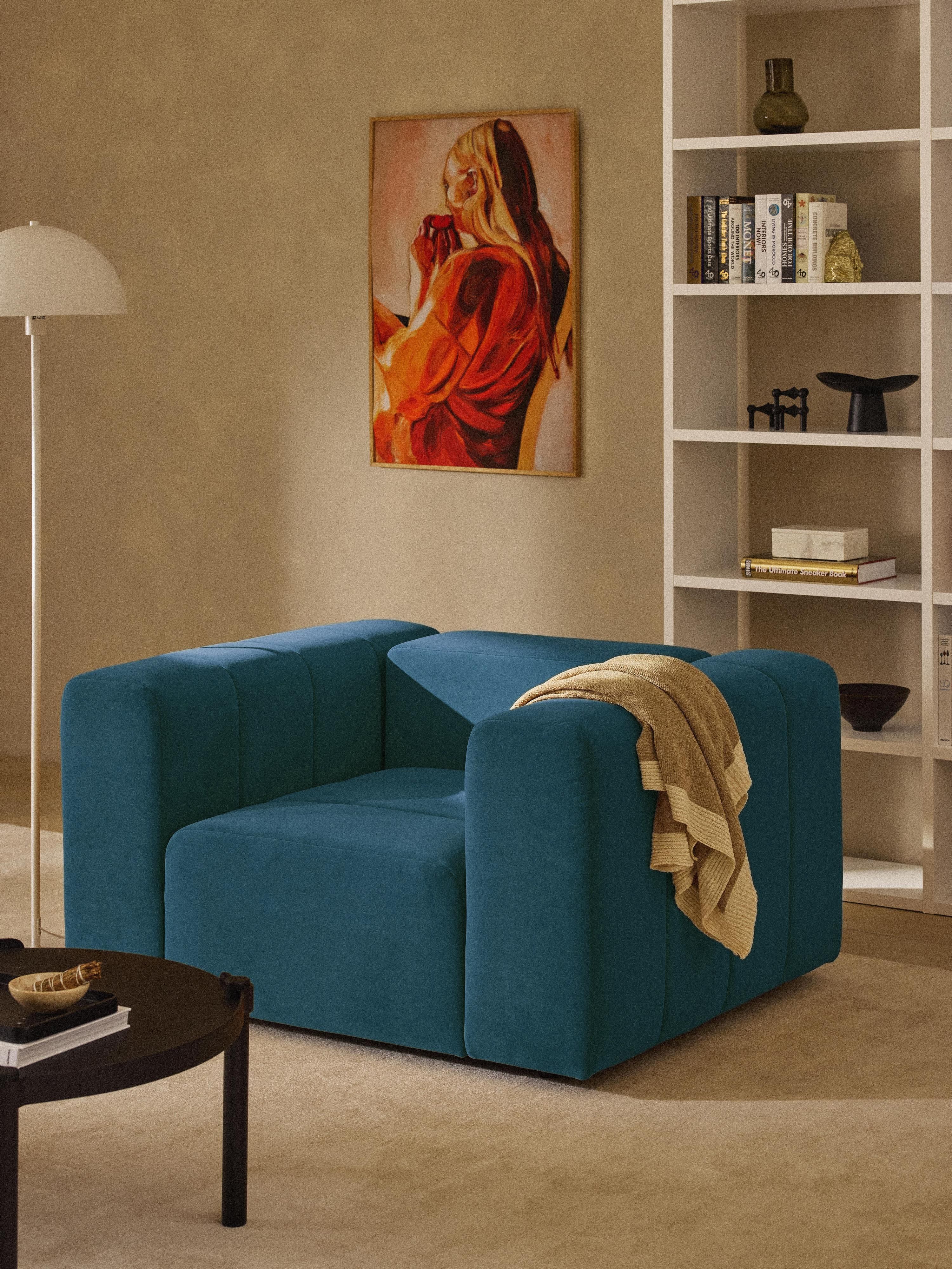 Fluwelen loungefauteuil Lena
