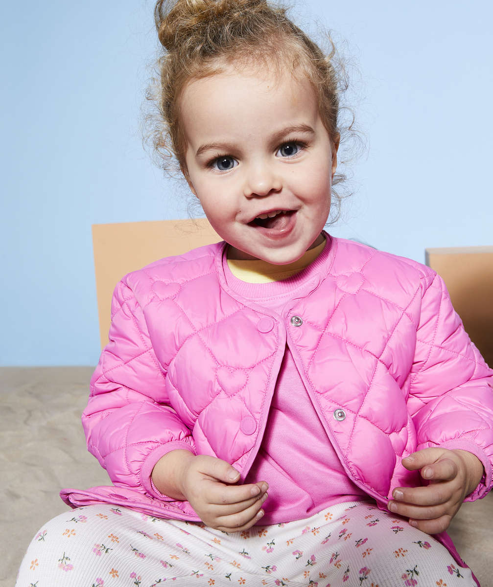 DOUDOUNE BÉBÉ FILLE EN REMBOURRAGE RECYCLÉ ROSE