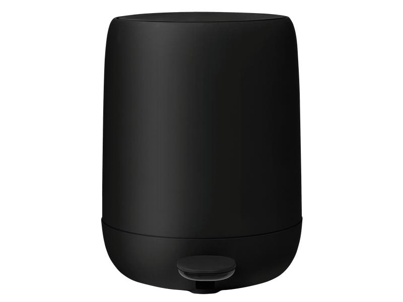 Blomus Kosmetikeimer Sono 5 l, Schwarz Treteimer mit matter Soft-Touch-Oberfläche