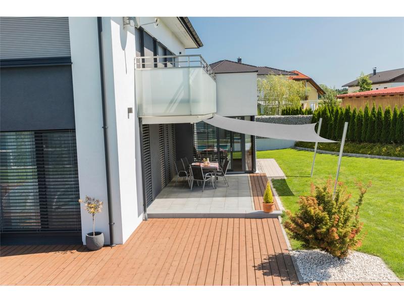 Windhager Sonnensegel 400 cm, Quadratisch, Grau Schattentuch für den Garten, Terrasse oder Balkon