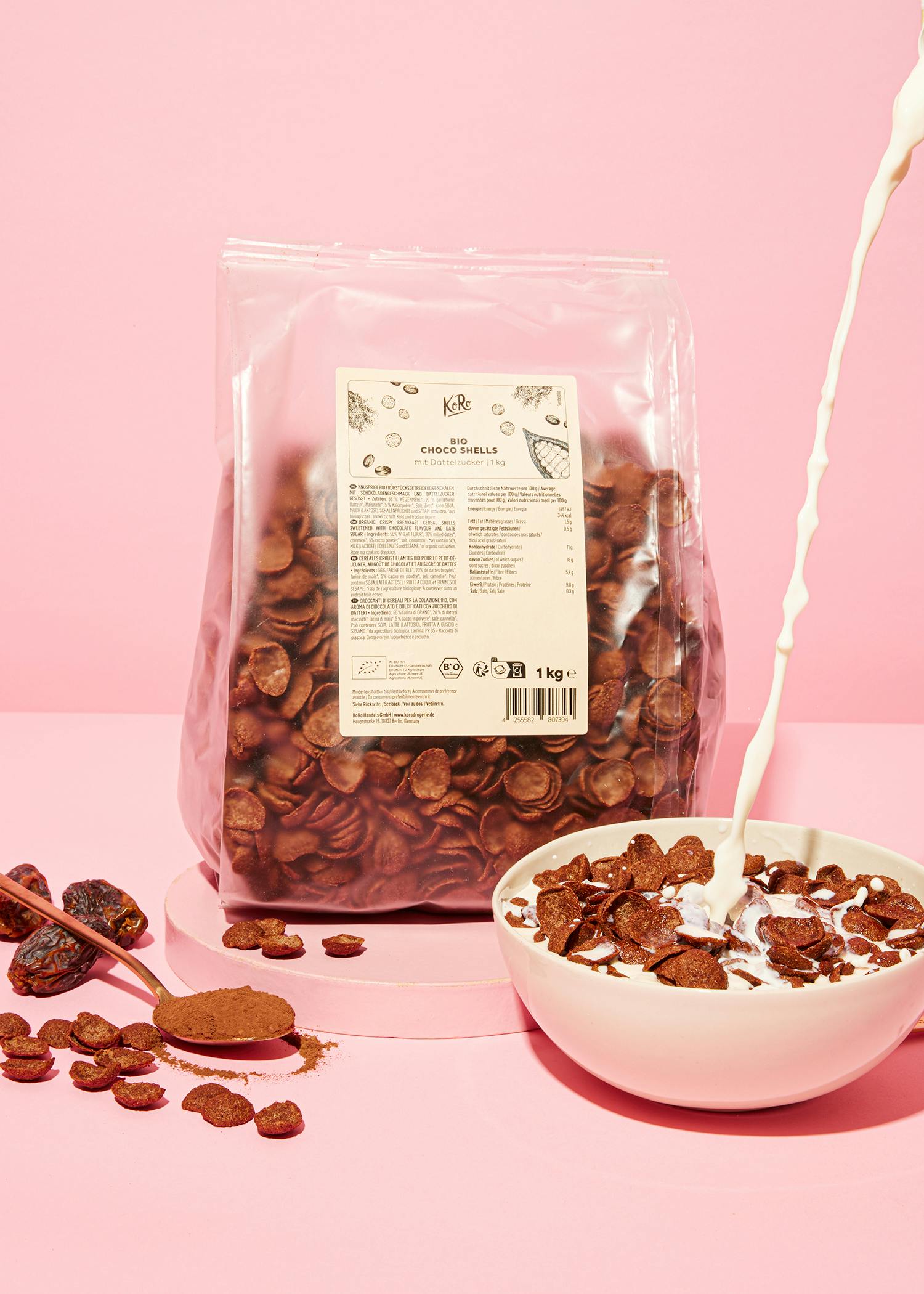 Bio Choco Shells mit Datteln gesüßt 1 kg
