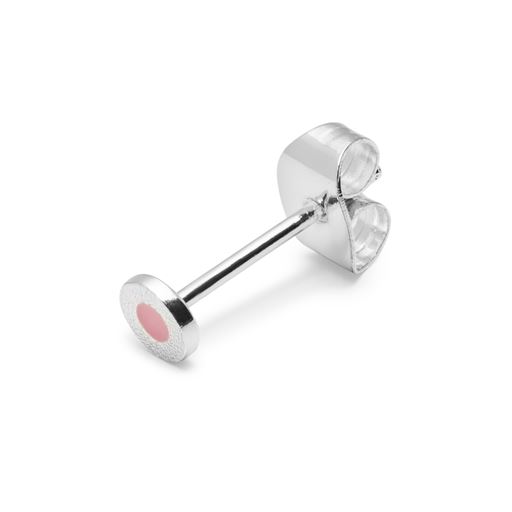 LULU Copenhagen Circle Small Ørering, Pink/Silver Plated